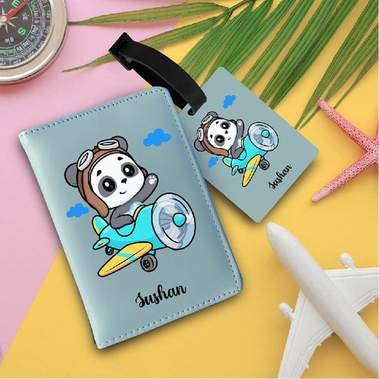 Passport cover + Luggage tag - Aeroplane