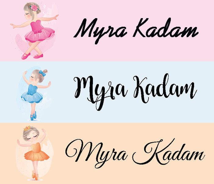 Waterproof Name Stickers ( Set Of 84) - Ballerina