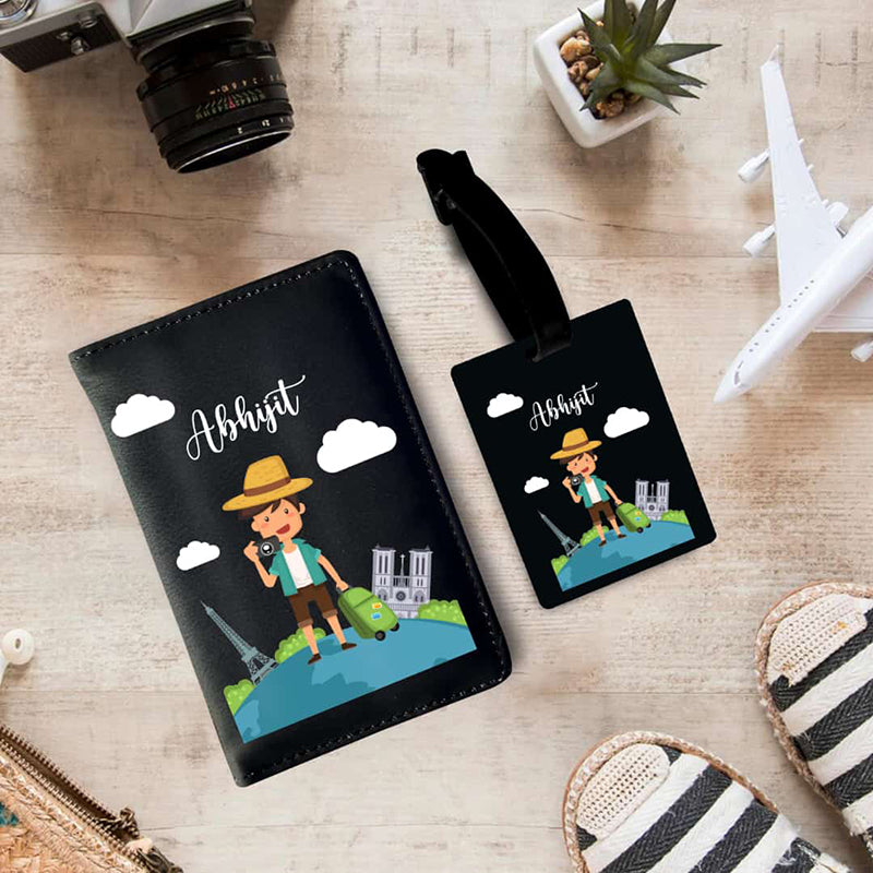 Passport cover + Luggage tag -   Boy Travel