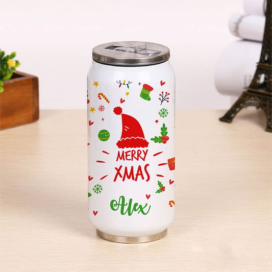 Can Sipper Bottle - Christmas Cap