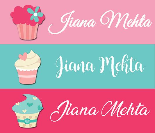 Waterproof Name Stickers ( Set Of 84) - Cupcake