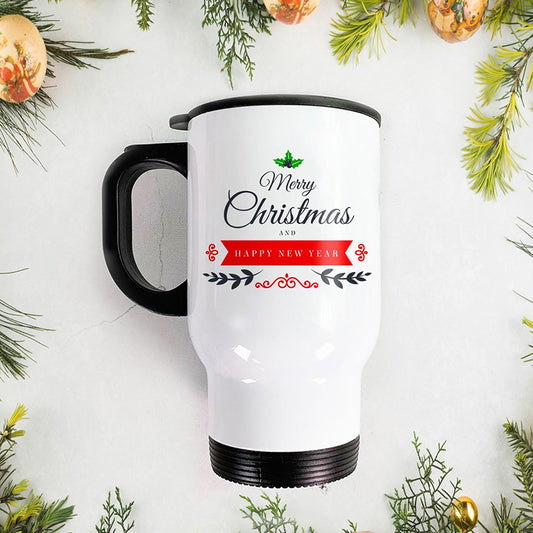 Steel Travel Mug -   Merry Christmas