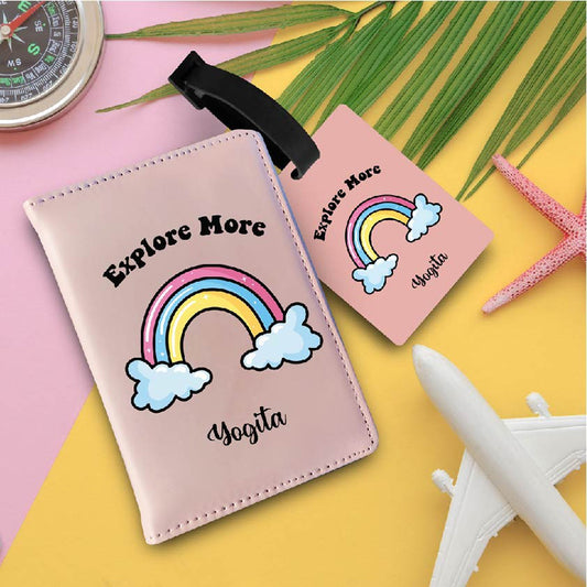 Passport cover + Luggage tag -  Rainbow