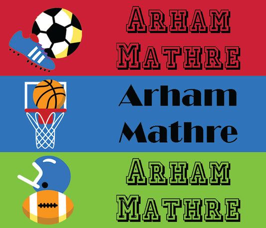 Waterproof Name Stickers ( Set Of 84) - Sports