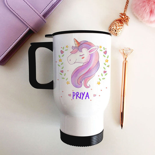 Steel Travel Mug - Unicorn Face