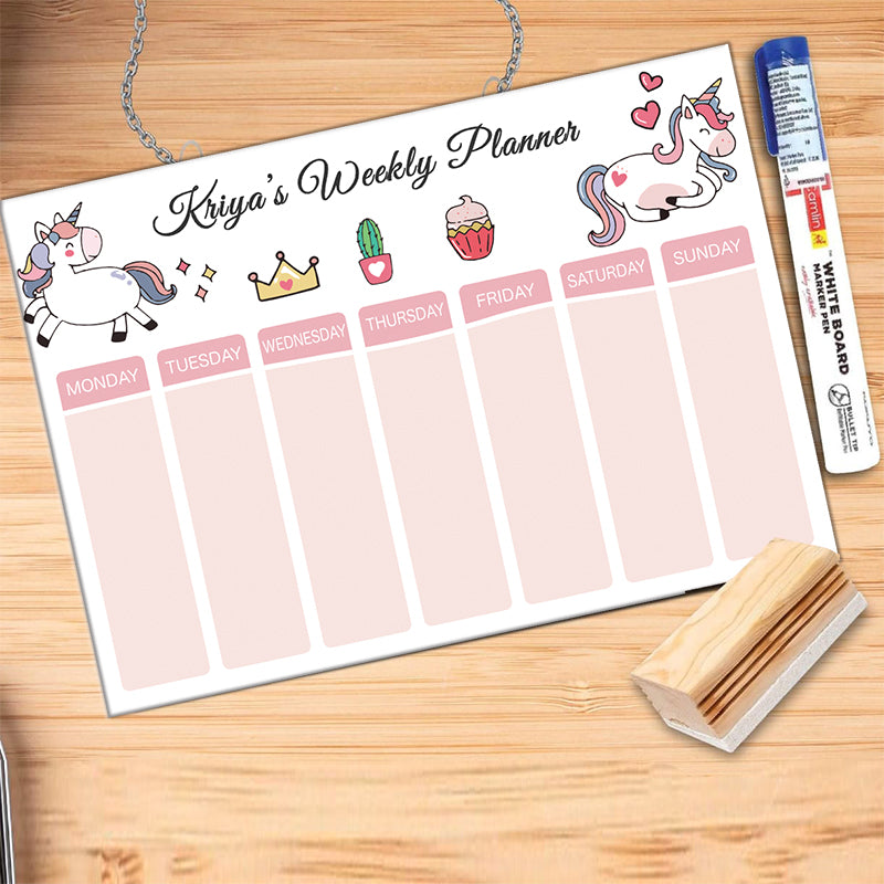 Weekly Planner - White Unicorn