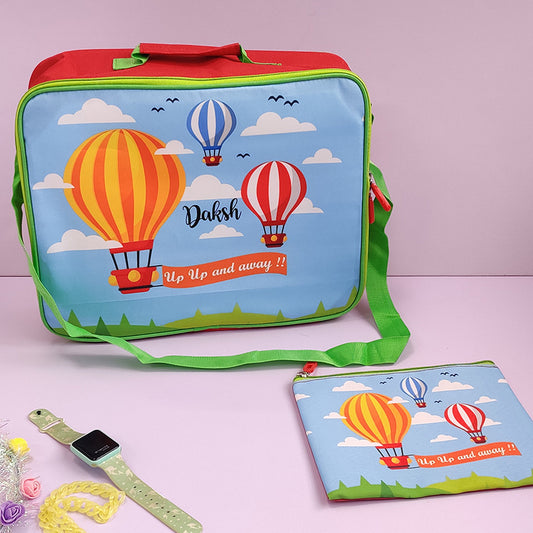 Overnight bag with pouch -  Hot air balloon