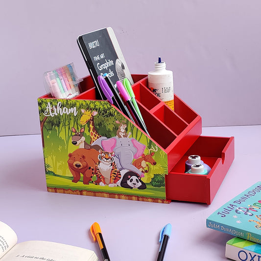 Stationery stand with drawer - animal