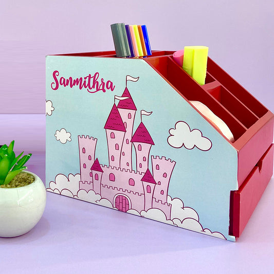 Stationery stand with drawer - castle