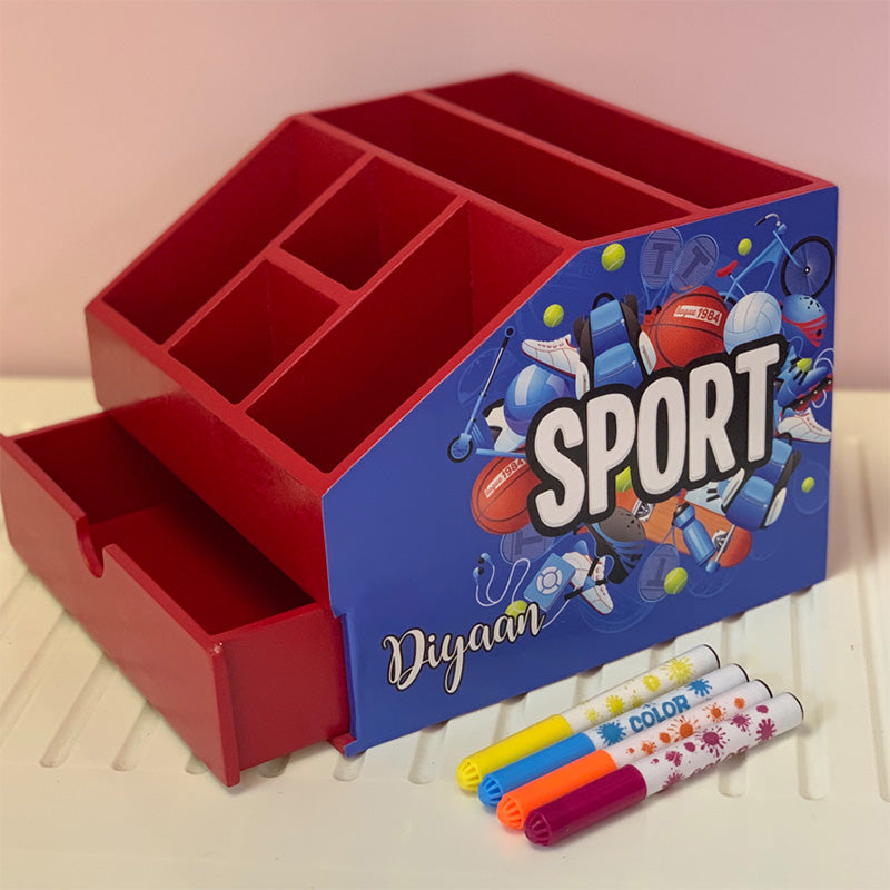 Stationery stand with drawer - sport